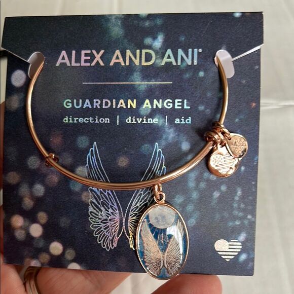 ALEX AND ANI NWT Gold Guardian Angel Bangle Bracelet Wings Gift Heavenly - Picture 5 of 12